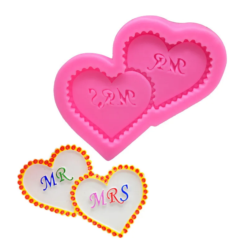 

Heart Shape MR & MRS Letters Silicone Fondant Cake Molds Chocolate Baking Tools DIY Cake Decoration Valentine's Day Gifts
