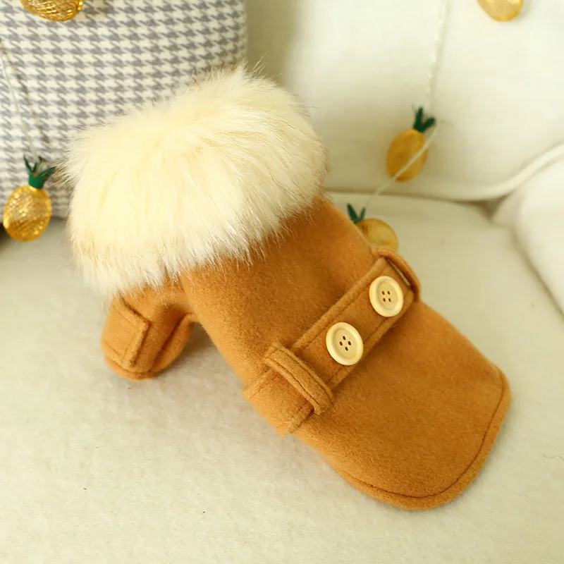 

Dog winter with new heavy hair collar luxury socialite teddy commanding more than bear cat coat pet clothes