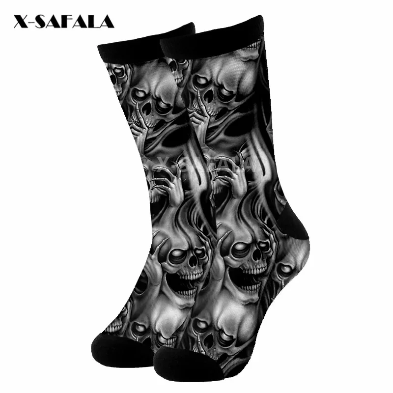 Носки мужские/женские длинные хлопок забавные цветные до середины икры для езды