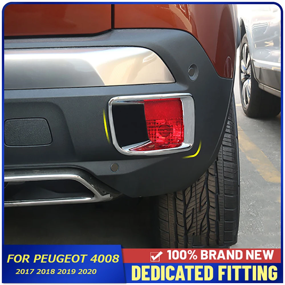 

2017 2018 2019 2020 для Peugeot 4008 задняя противотуманная фара автомобиля рамка ABS Хромированная задняя противотуманная фара планка Защитная крышка