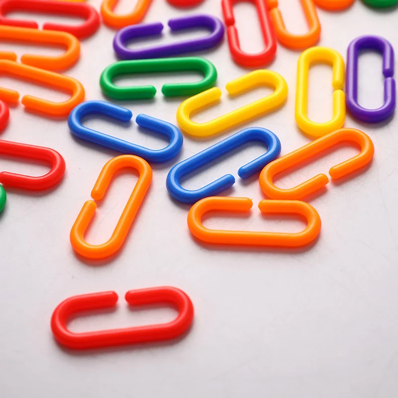 

50pcs Parrot C-clip Toy Bird Plastic C-link Hook African Grey Conure Cockatiel