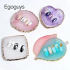 1 шт. круглая Смола Агат камень ногтей Цвет палитра Гель-лак поддон для смешивания рисунок Краски плиты Pad Маникюр нейл-арта Дисплей полка