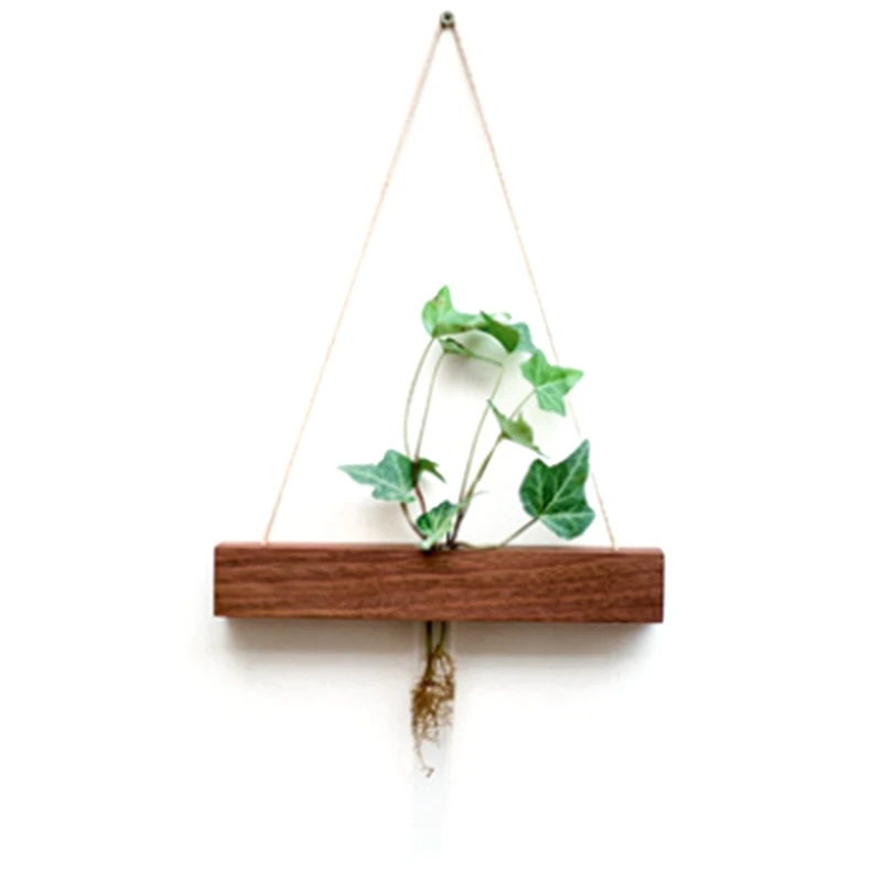 

Indoor Propagation Station Home Decor Test Tube Vase Planter Wall Hanging Wood Glass Terrarium Office