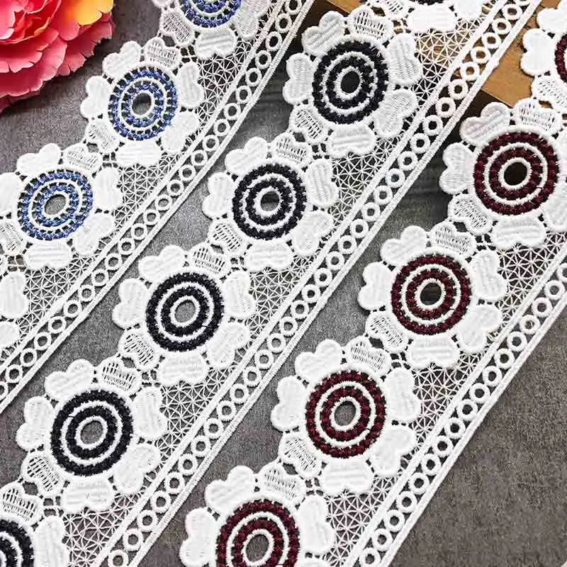 Круглый выдолбленный молочный шелк кружево DIY Вышивка ручная работа украшения