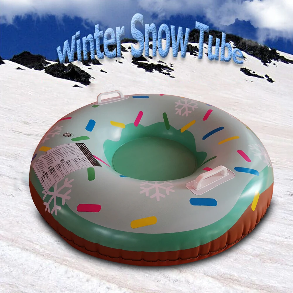 

Winter Inflatable Ski Circle with Handle Toy Wear-Resistant Children Adult Snow Sled Tire Tube Skiing Ring Pad