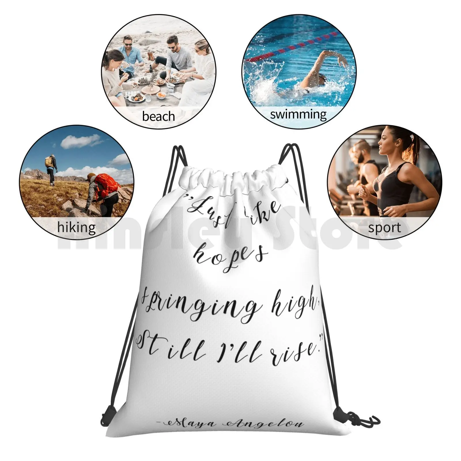 

Maya Angelou , Still I Rise , Font Design , Positive Words , Motivational , Inspiring , Good Vibes Outdoor Hiking Backpack