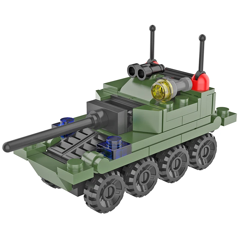 8 в 1 Военный танк самолет строительные блоки игрушка полицейский грузовик