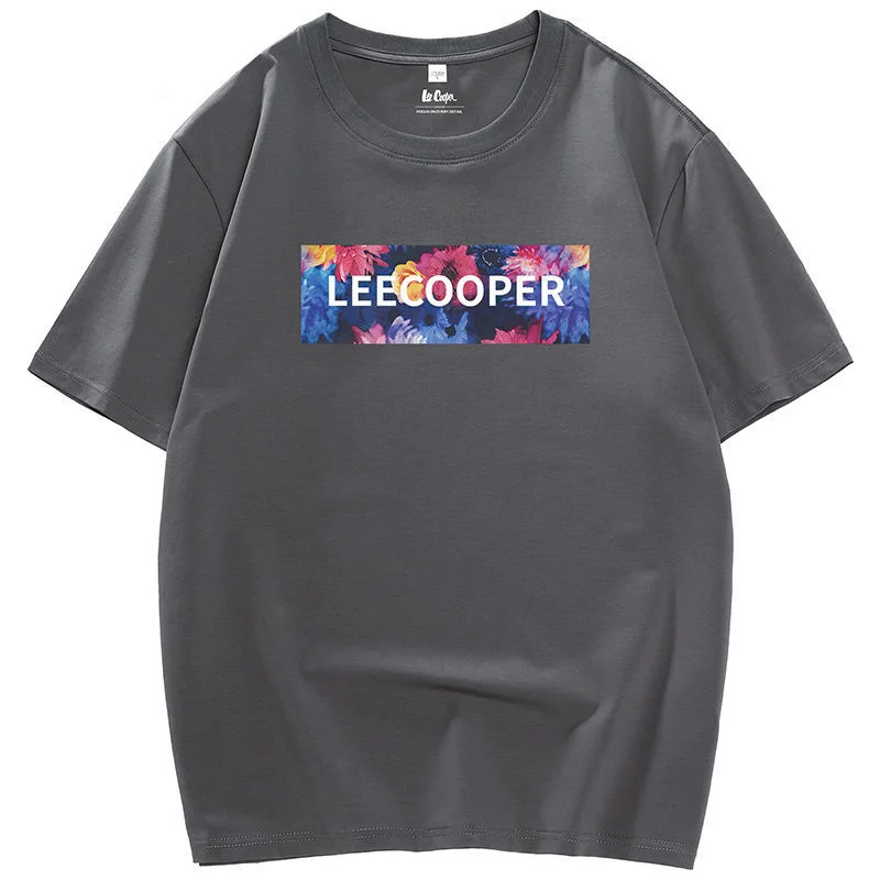 

Summer Short Sleeve Men's T-shirt Cotton Loose Letter Print Man Tops Tees Women Casual Top Outerwear Unisex Vogue Tshirts New