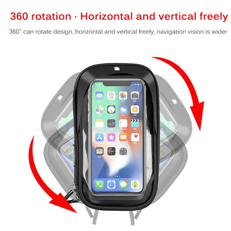 

ALLOMN Waterproof Bike Mobile Phone Holder Touch Screen Sunshade Phone Stand Phone Mount Bag Case For 4.5-6.4inch