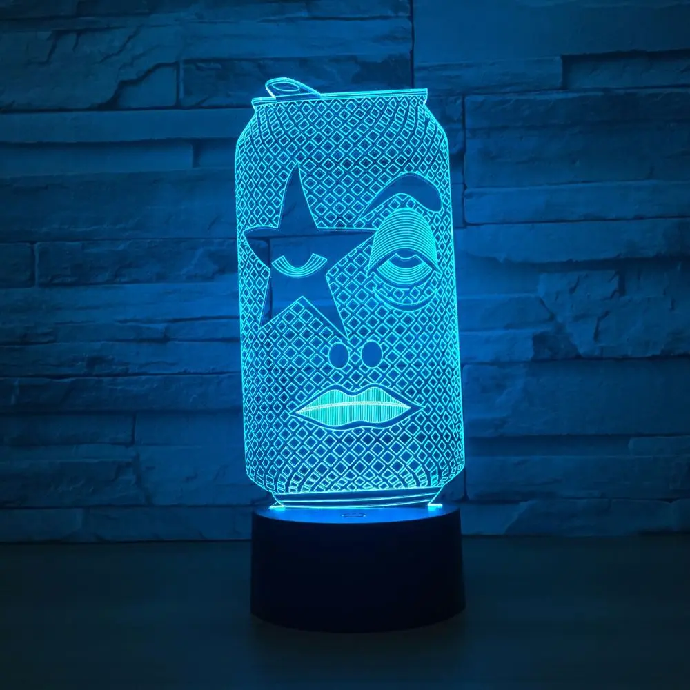 

Can Shape USB Touch 3D Lamp Creative LED Night Light Night Light Lamp Kids Cabinet lighting Led Sensor Moviment Drop Shipping