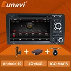 Eunavi автомобильный Android 10 4G 64G 2DIN автомобильный DVD GPS для Audi A3 8P 2003-2012 S3 2006-2012 RS3 Sportback 2011 мультимедийный плеер 8 ядер