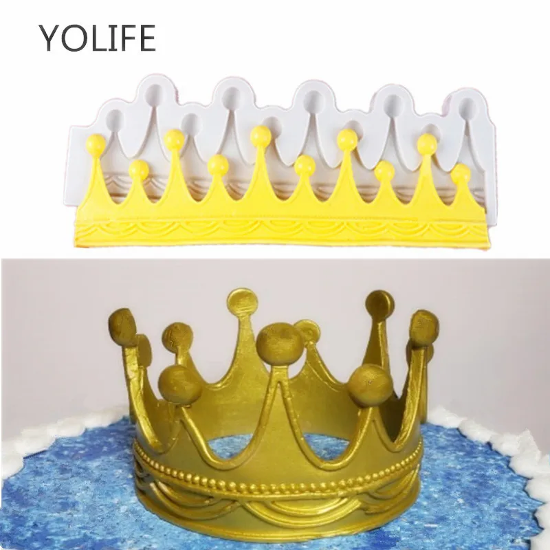 Силиконовая форма в форме короны Yolife 3D для украшения торта из мастики детская