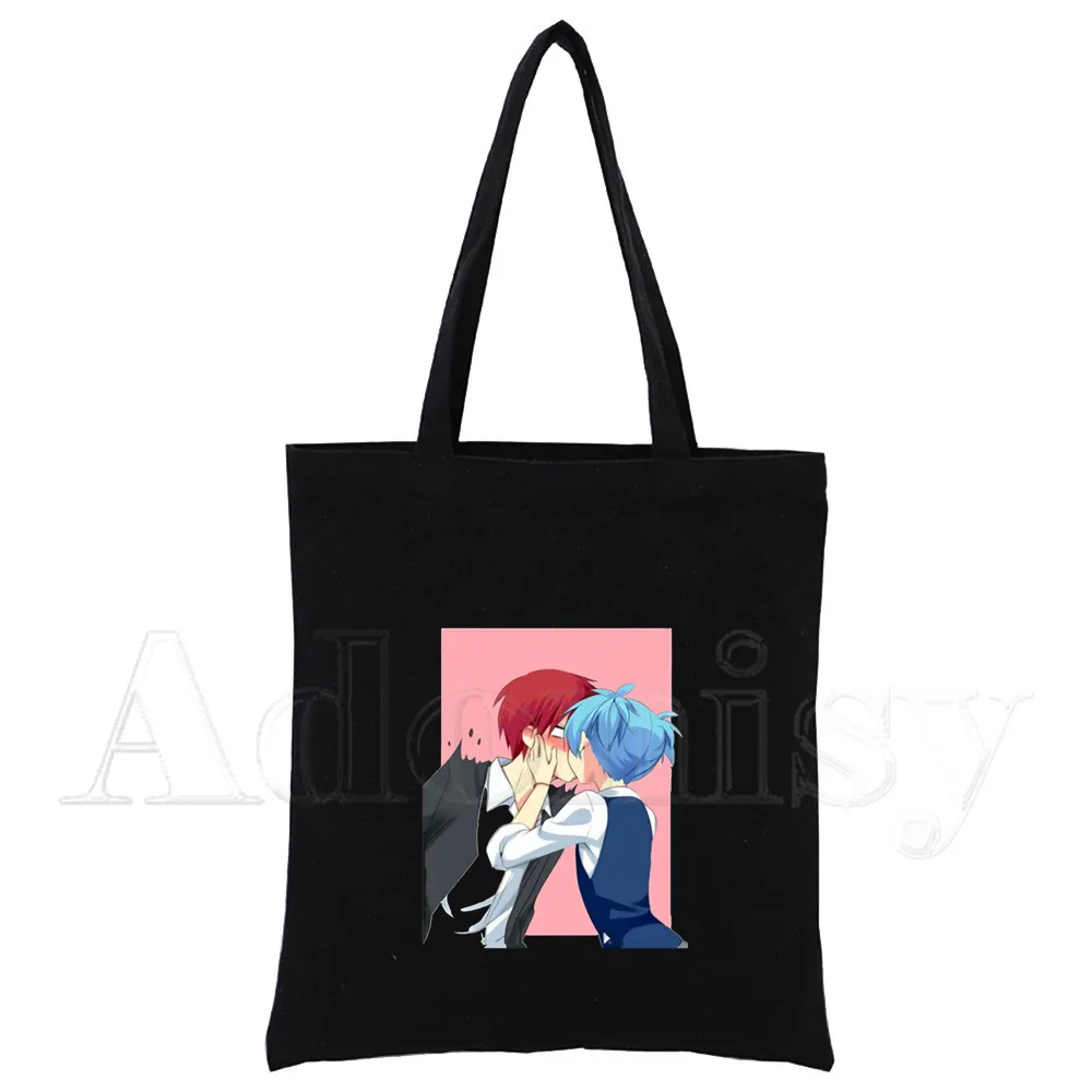 

Assassination Classroom Anime Koro Sensei Handbags Shoulder Bags Casual Shopping Girls Handbag Women Elegant Black Canvas Bag