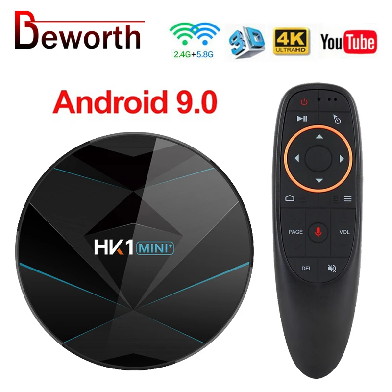 HK1 Мини плюс андроид 10 Smart TV BOX RK3318 Quad Core 2 4 г и 5G WI FI Декодер каналов кабельного