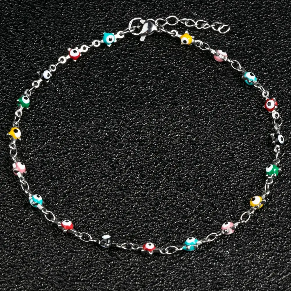 Новое поступление эмалированные женские браслеты на ногу из нержавеющей стали с