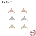 Серьги-гвоздики женские из серебра 925 пробы с фианитом, 3 цвета