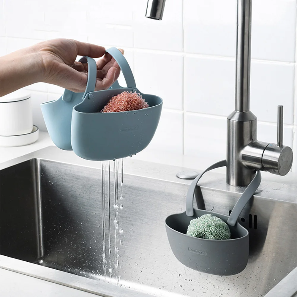 

Kitchen Sink Sponge Storage Basket Drain Rack Brush Holder Home Storage Organizer Faucet Hanging Baskets Kitchen Bathroom Tool