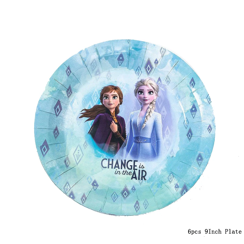 

Disney Princess Frozen 2 Birthday Party Decorations Disposable Tableware Plates Napkin Straw For Baby Shower Girls Gift Supplies