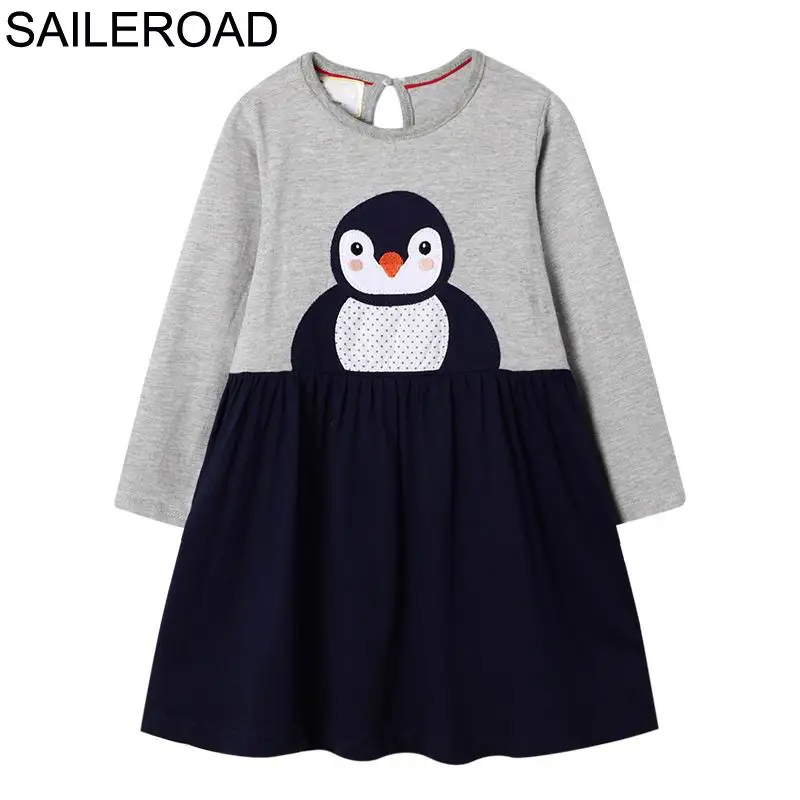 7177 same picture SAILEROAD Платье Единорога Дети Vestidos Осень Девочек Платье с Длинным Рукавом для Детей Животное Платье Хлопок Рождество Платье Одежда - Цвет: 7177 same picture