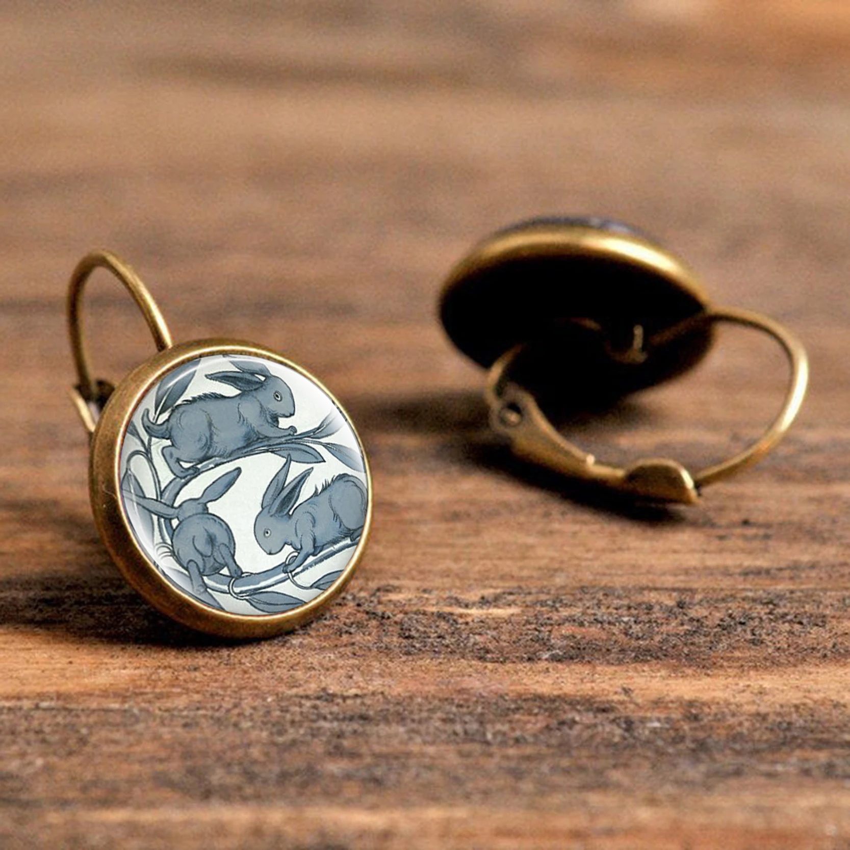 Стеклянные серьги с кабошоном комикс рыба сова пчела модные художественные