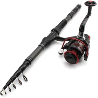 new 1 8m 2 1m 2 4m 2 7m 3 0m carbon fiber telescopic fishing rod portable spinning rod and spinning reels multifunction set