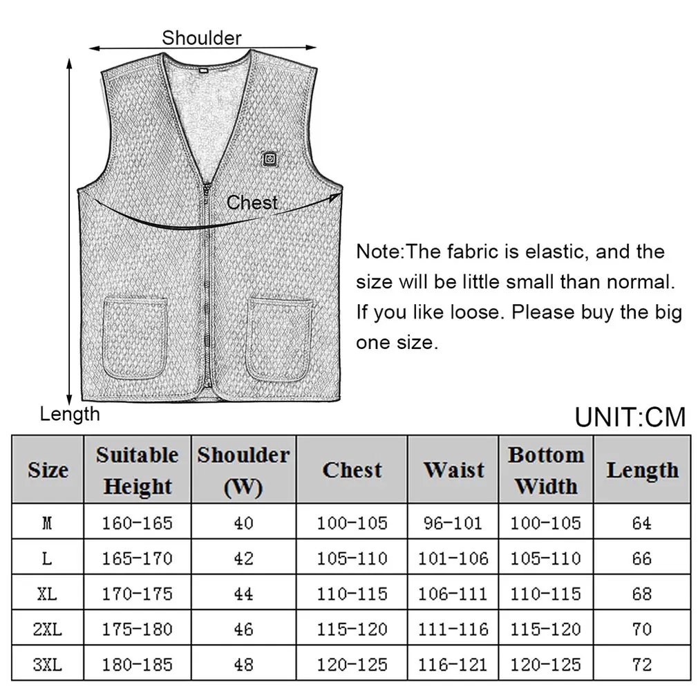 

Men Women Outdoor USB Infrared Heating Vest Jacket Winter Flexible Electric Thermal Clothing Waistcoat Fishing Hiking Dropship