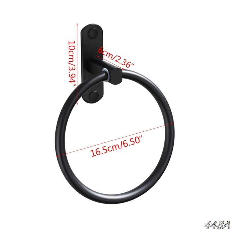 

Black Space Aluminum Towel Holder Round Bath Towel Ring Wall Mounted Rack Shelf New 2020
