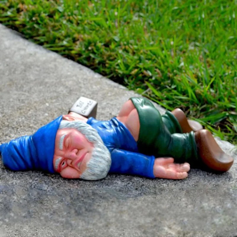 

Drunk Gnome Dwarf Gardening Statue Resin Creative Funny Rude Miniature Figures Statue Garden Decoration Accessories