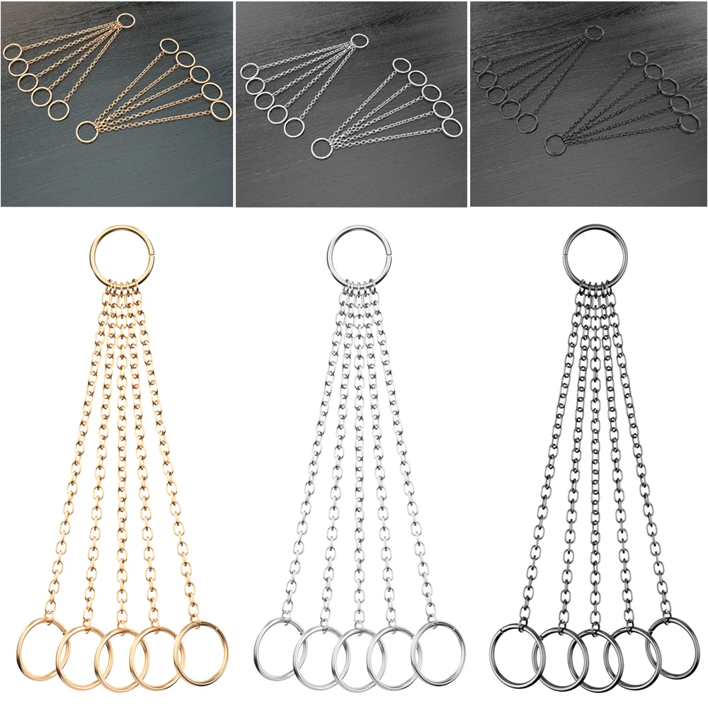 1 шт. 6 колец длинные кисточки для ушей серьги-каффы бижутерия золотые цепи