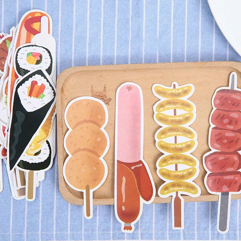 

30pcs/lot Cartoon Bookmark Cute Kebab Drink Bottle Paper Bookmark Kawaii Stationery Kids Gifts School Reading Supplies