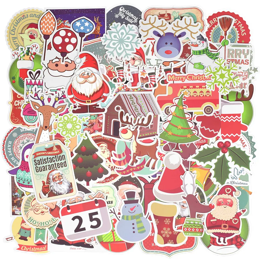 100 шт. рождественские наклейки подарок для детей матовая Милая Снежинка олень