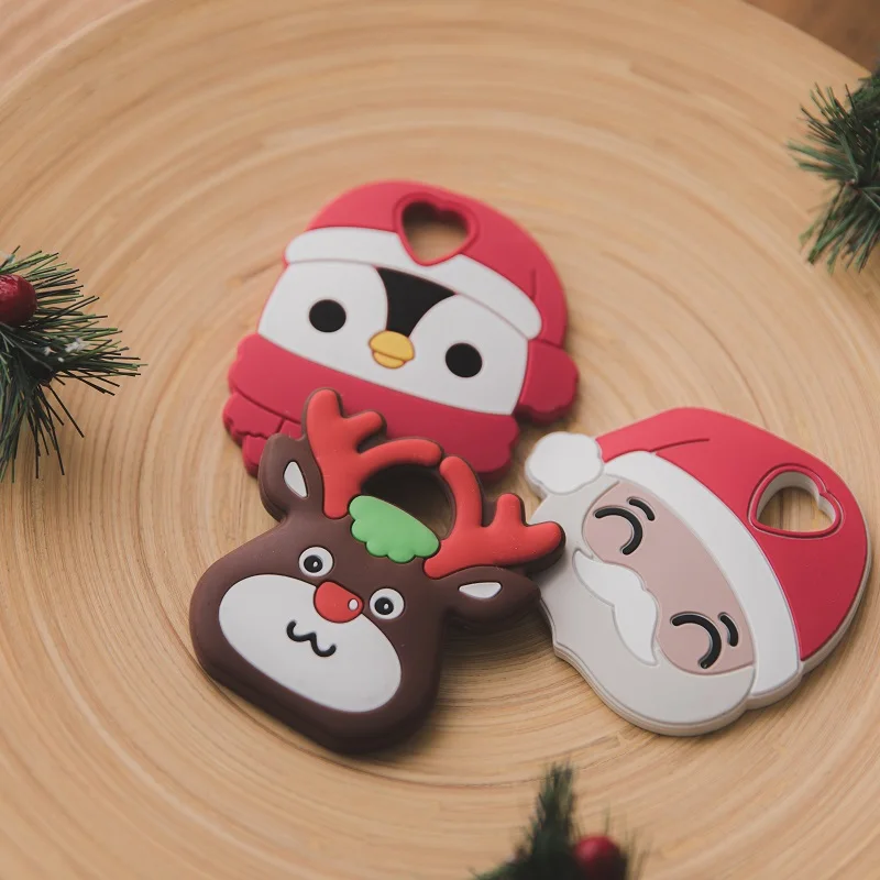 

1pc Baby Teether Silicone Christmas Gifts Food Grade Teether Nursing Teething Necklace Accessories Silicone Animal Teether