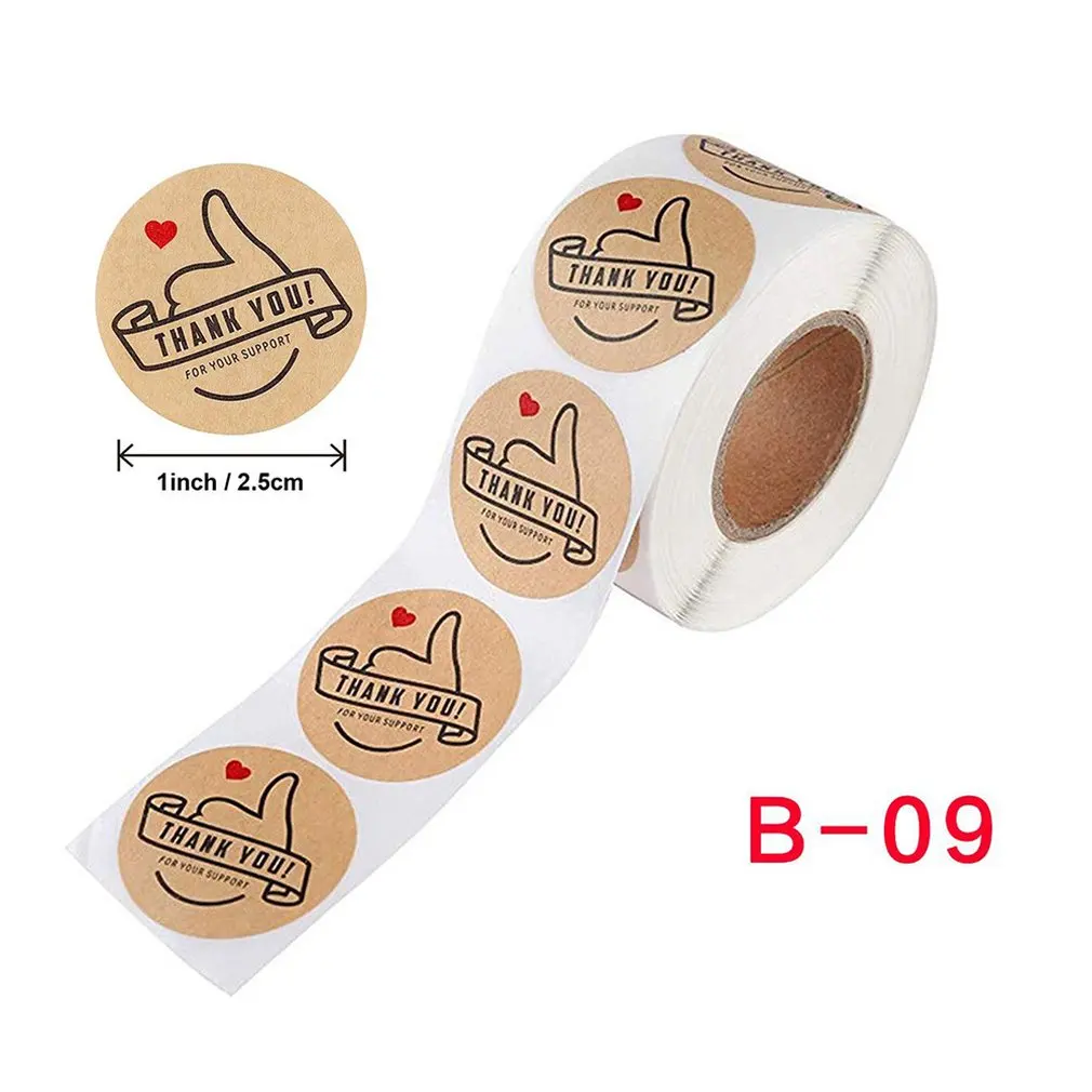 

Conveying Thanks To Customers Round Rolls Of Kraft Paper Stickers Baking Decoration Handmade Stickers