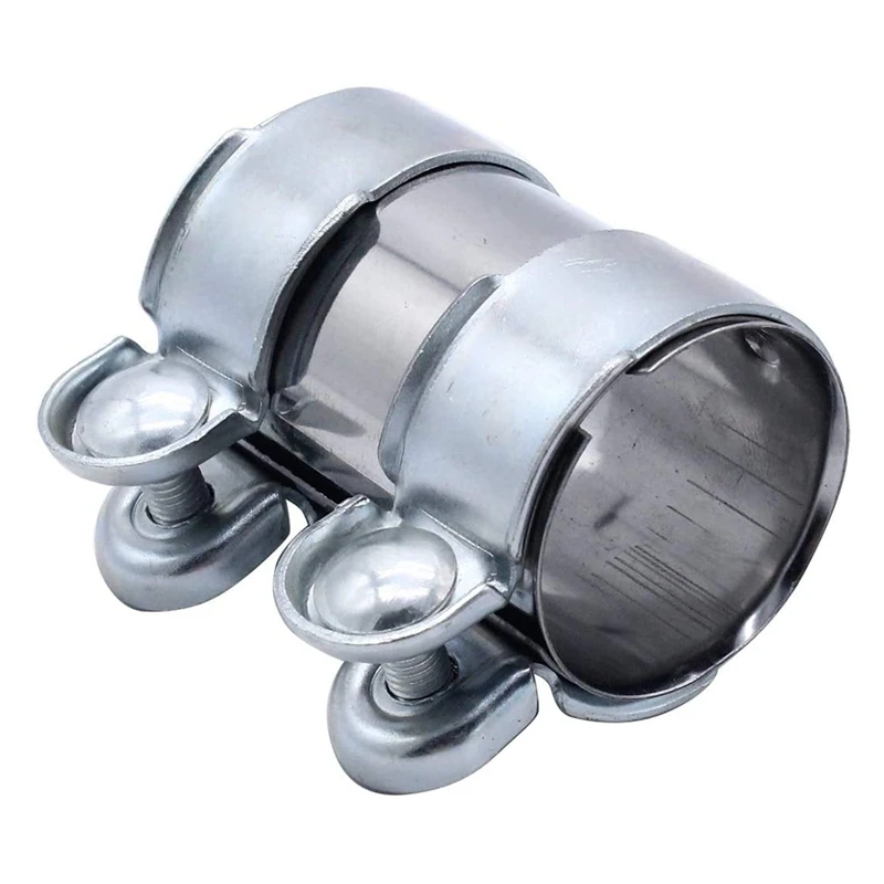 

Exhaust Band Clamp Stainless Steel Lap Joint with Bolts Exhaust Band Clamp Universal for Muffler 50X95mm