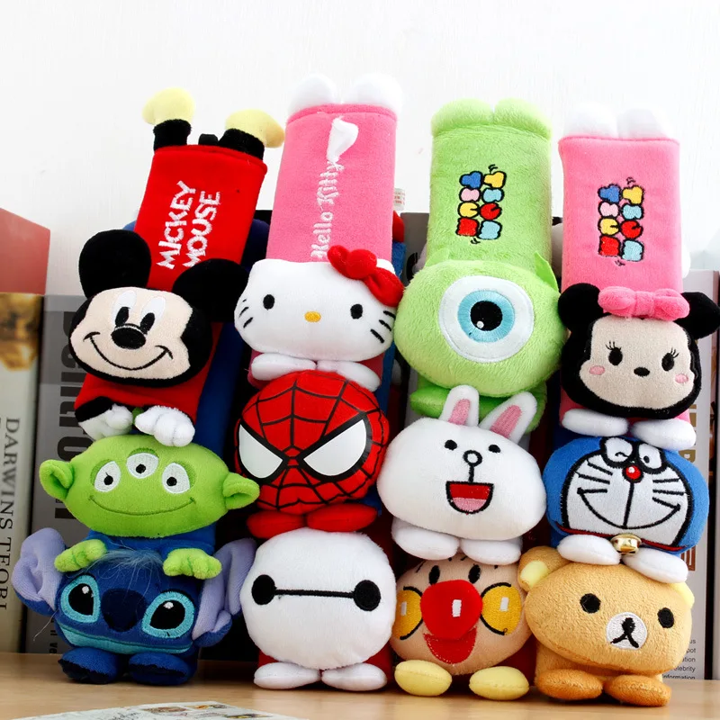 Пара милых наплечных накладок для детского ремня безопасности с мультяшным