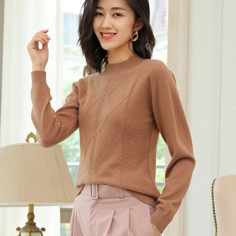 Горячая Распродажа 100% кашемировые вязаные свитера женские Oneck мягкий полувер и