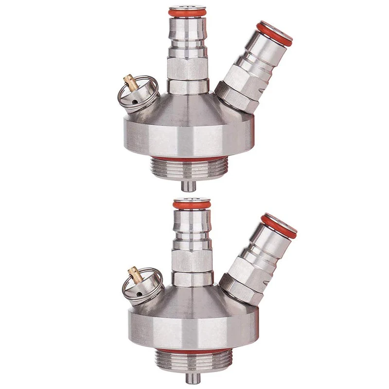 

Promotion! 2-Piece Stainless Steel Keg Faucet Dispenser,Stainless Steel Mini Keg Beer Connector, 12 Inch Beer Hose Craft Growler