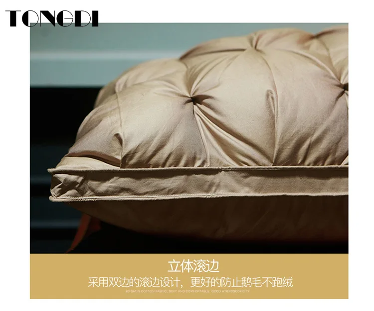 TONGDI Hotel Help Sleeping Large Goose-down Pillow Back Long Elastic Elegant Soft Backrest Luxury Decor For Home Bed Sofa Tatami | Дом и сад