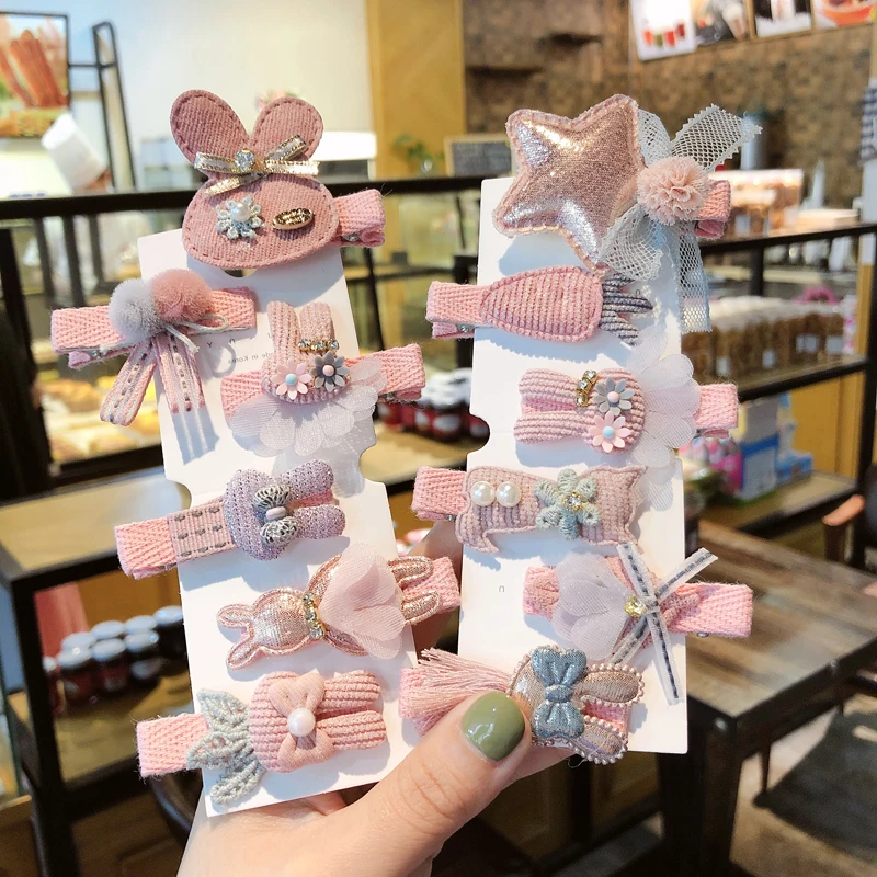 Детские заколки для волос 6 шт./компл. с розовыми кружевными шариками изысканные