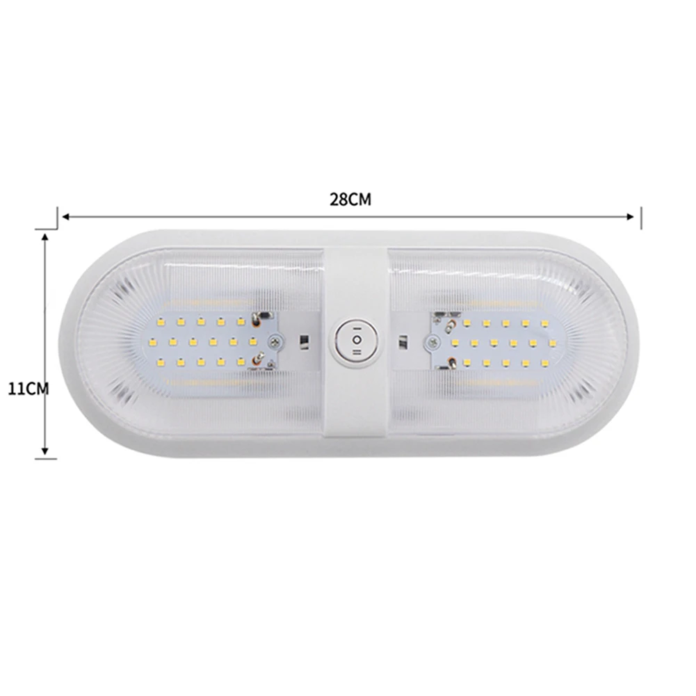 

12-24V 24/48 LED Dome Light Ceiling Lamp with Switch Accessories for RV Marine Boat Yacht Camping Car Motorhome Trailer