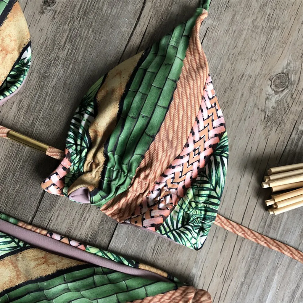 38 # женский купальник с радужным принтом в полоску Купальник бикини бандаж