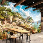 Настенные 3d-фрески в стиле ретро с изображением Европейского островка, пейзажа, фотообои для спальни, кафе, водонепроницаемая декоративная ткань, плакат, Papel De Parede