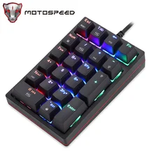 MOTOSPEED K24 Numeric Mechanical Keypad USB Wired 21 Keys Numpad RGB Backlight Keyboard For PC Notebo OSU Gamer Red Blue Switch