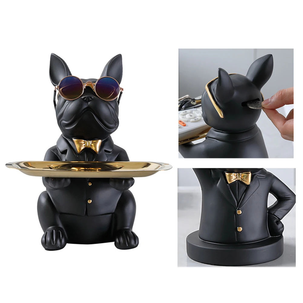

Desk Storage Statue Figurine Miniature Coin Bank Cool Bulldog Fashion Home Multifunctional Desktop Decorations Gift Sculpture