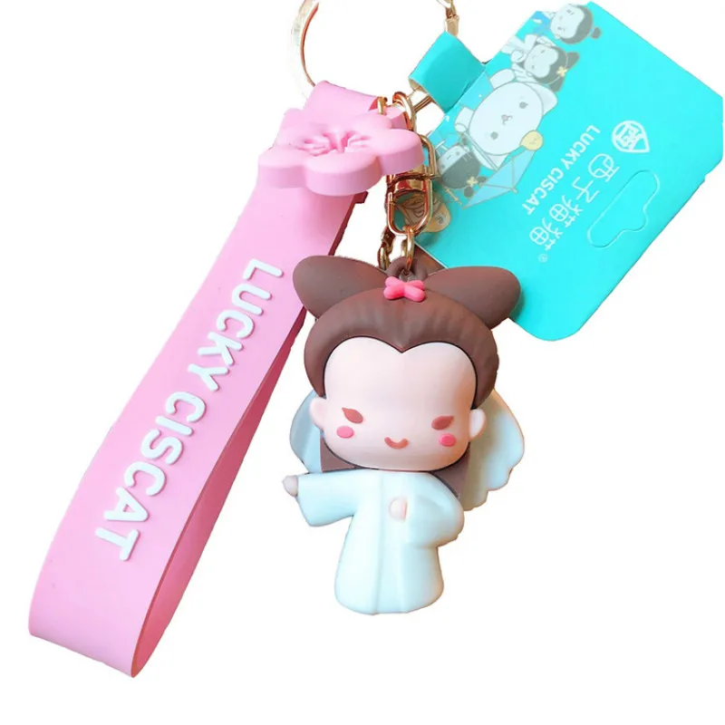 

Cartoon Key Buckle Creative Men and Women Lovers A Bag Pendant Qixi Gift Christmas Present Toys for Girls