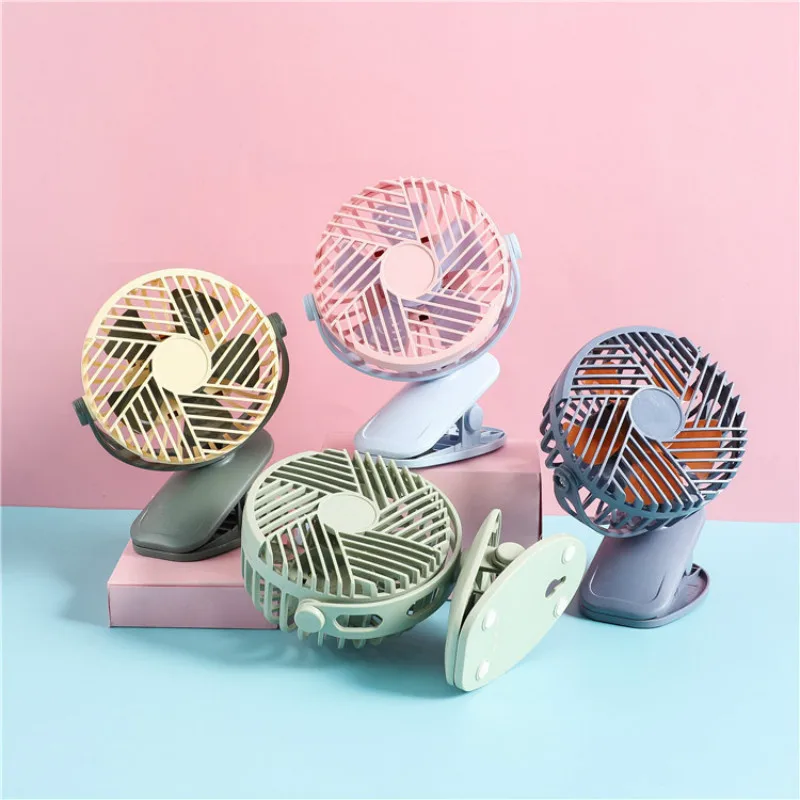 

USB Clip Fan Charging Small Pocket Fans Second Gear Wind Band Night Light Student Dormitory Desk Clip Desktop Mini Fan