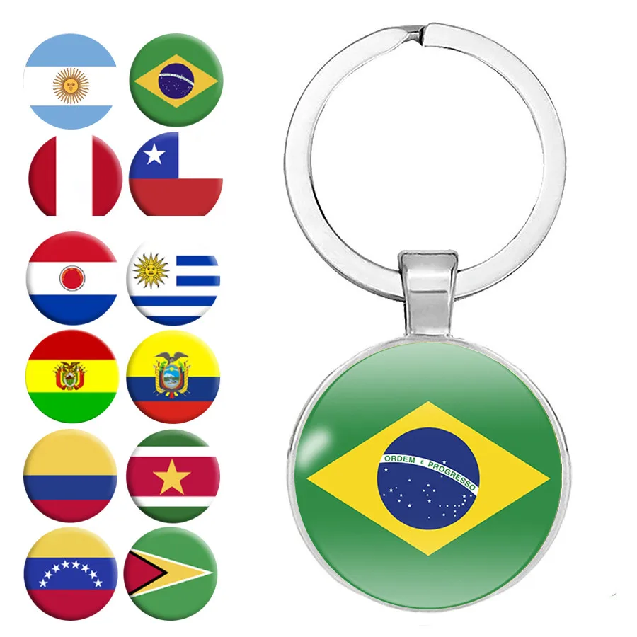 Популярные национальные брелоки с флагом Аргентина Бразилия Перу Чили Боливия