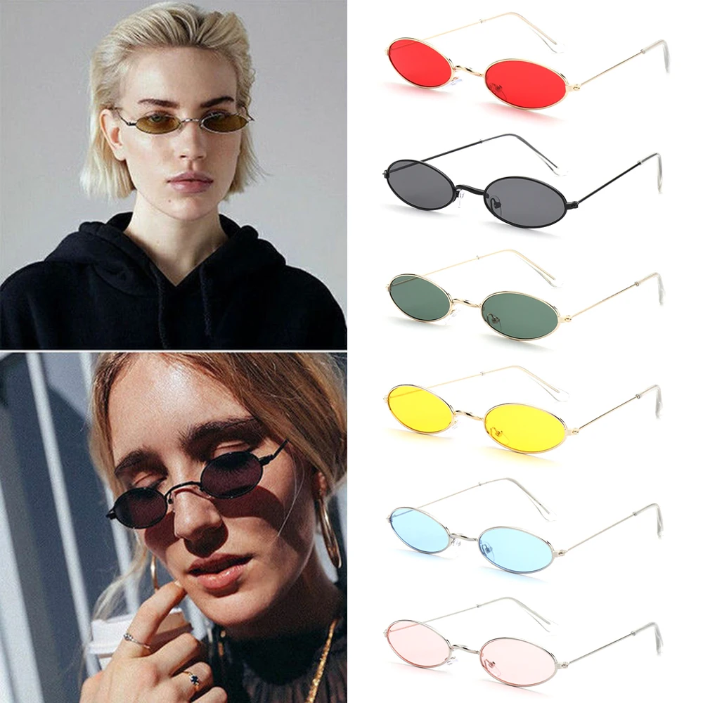 

Summer Retro Small Oval Frame Sunglasses Vintage Shades Sun Glasses Men and Women Eyeglasses