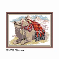 cross stitch kits dmc thread embroidery crafts desert boat patterns printing counted 11ct 14ct stamped needlework decoration set