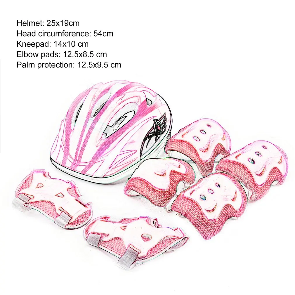 

7 pcs/set Skating Protective Gear Sets Elbow pads Bicycle Skateboard Ice Skating Roller Knee Protector For Kids